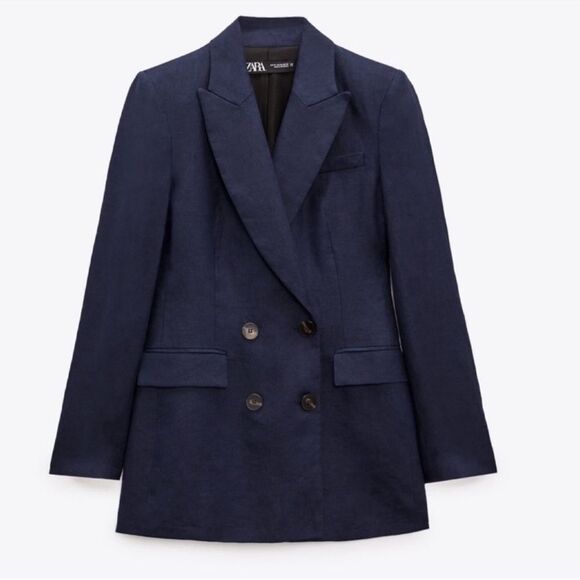 NWT ZARA LINEN BLAZER Size XS